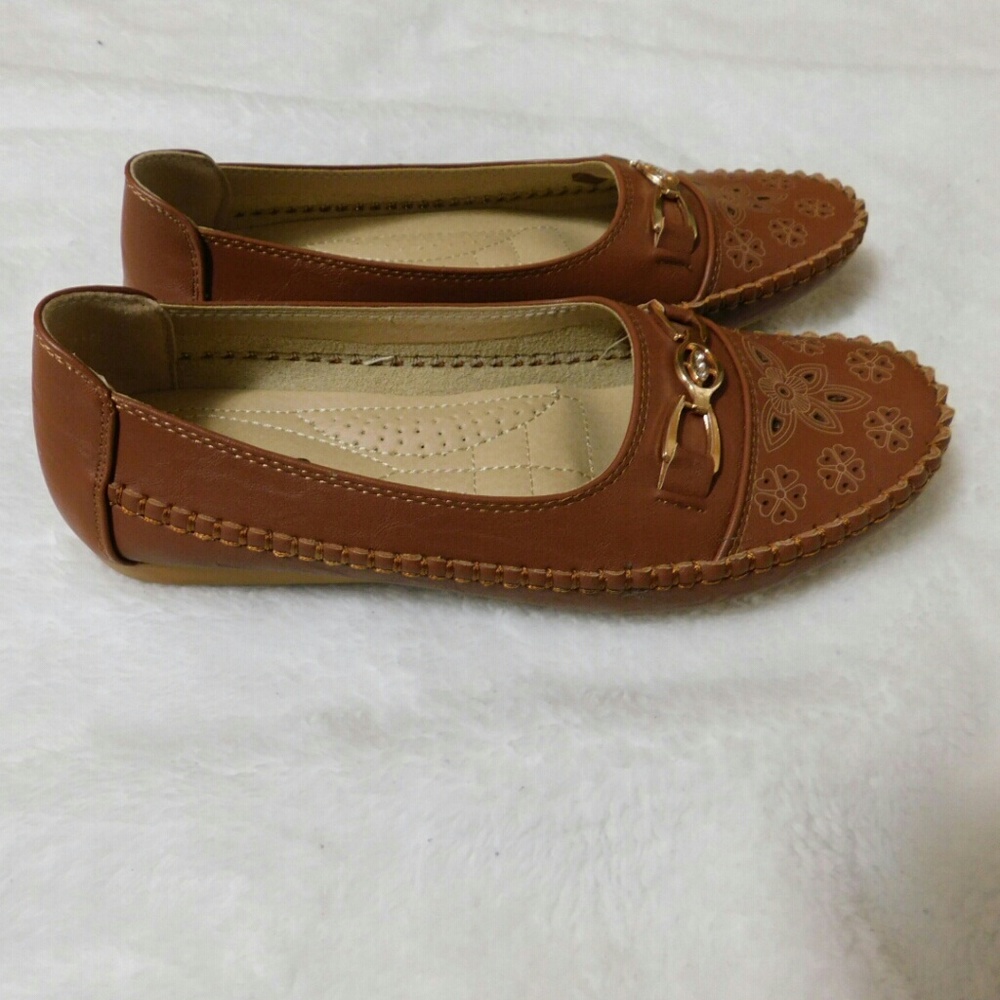 SBUP  brown moccasins flat shoes - Picture 2 of 4